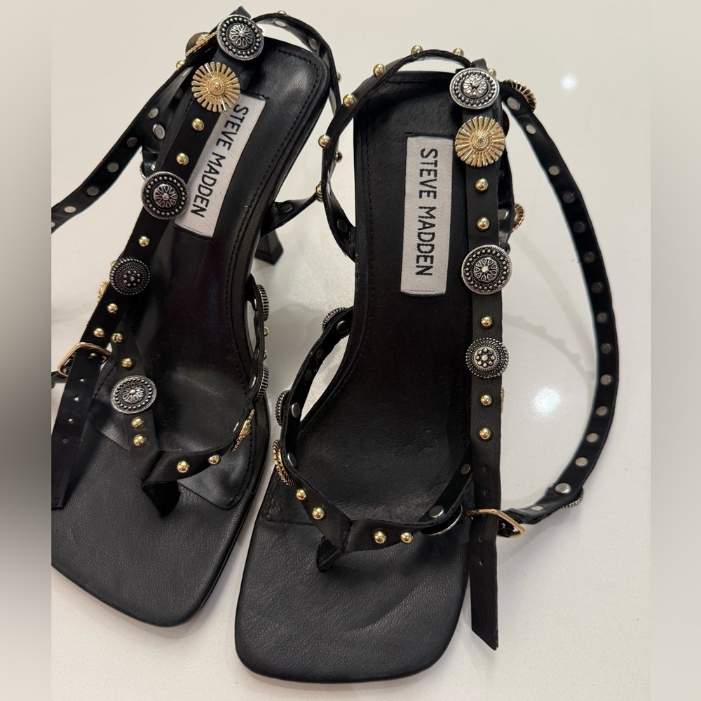 Steve Madden Asha Ankle Strap Sandal Black, Size‎ 6 - Picture 10 of 14